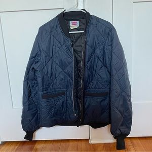 Vintage men’s jacket size large navy blue quilted